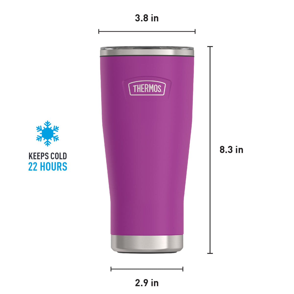 Thermos Stainless Steel Tumbler, w/ Slide Lock Lid, Graphite, 24 oz