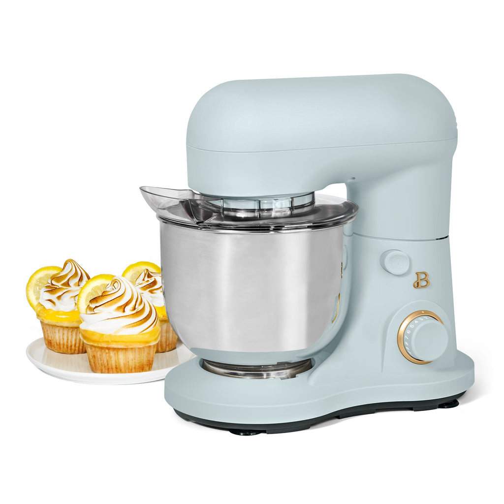 Beautiful 3.5 Qt Stand Mixer with Flat Beater, Dough Hook, Balloon Whisk, Chocolate by Drew Barrymore