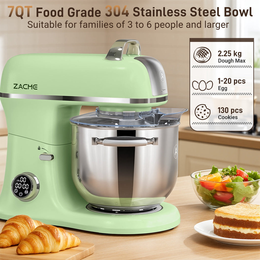 7QT Stand Mixer Aluminum Die Casting,650W 11 Speed Tilt-Head Kitchen Electric Stand Mixer, Household Food Mixer with Stainless Steel Bowl, Dough Hook, Whisk and Beater,Food Mixer for Baking, Cake