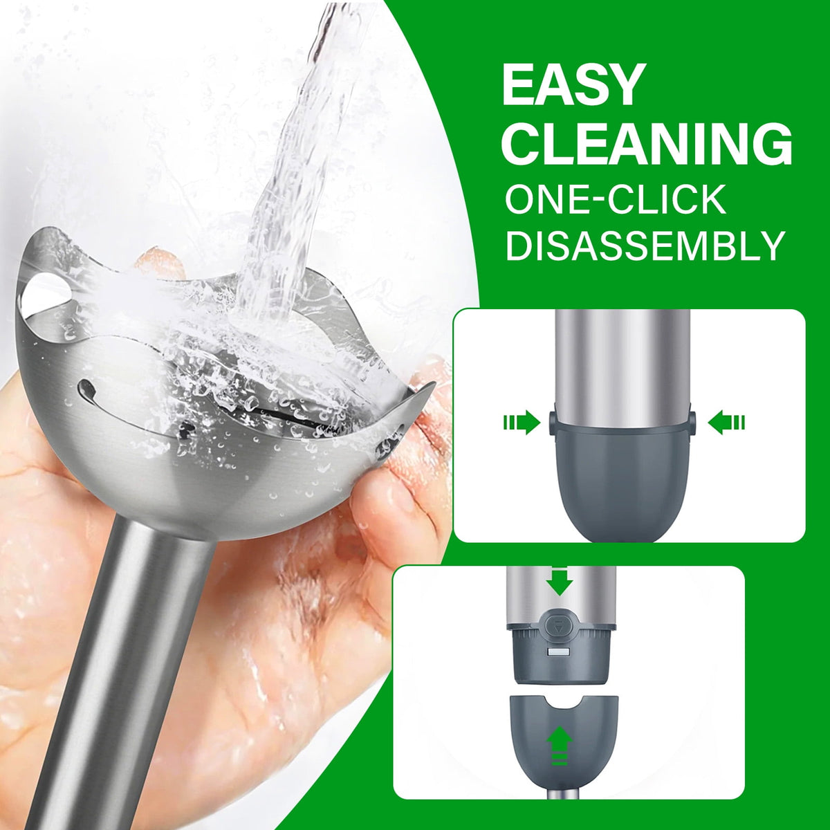 Immersion Blender Handheld 1100W 3 in 1 Corded Stick Hand Blenders for Kitchen with Trigger Speed Control, with Whisk, Milk Frother Attachemnts, Perfect Emulsifier for Soup, Smoothie, Puree