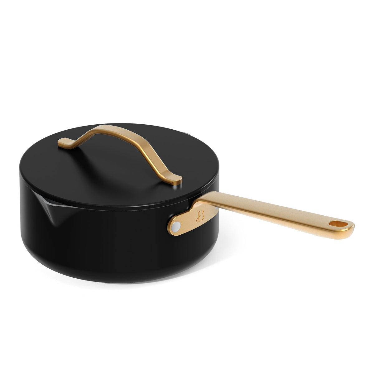 Beautiful 12-Piece Cookware Set, Pots and Pans with Strainer Lids and EverGood Ceramic Nonstick Coating, White Icing by Drew Barrymore