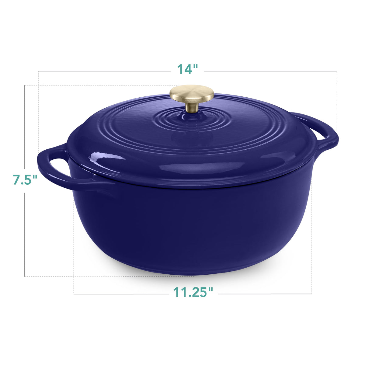 Best Choice Products 6 Quart Enamel Cast-Iron Dutch Oven, Heavy-Duty Cookware w/ Dual Handles, Lid - Cornflower Blue