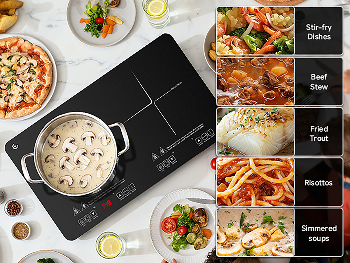 AMZCHEF Single Burner Portable Induction Cooktop 1800W Induction Countertop Burners with 6.8" Heating Coil, Black