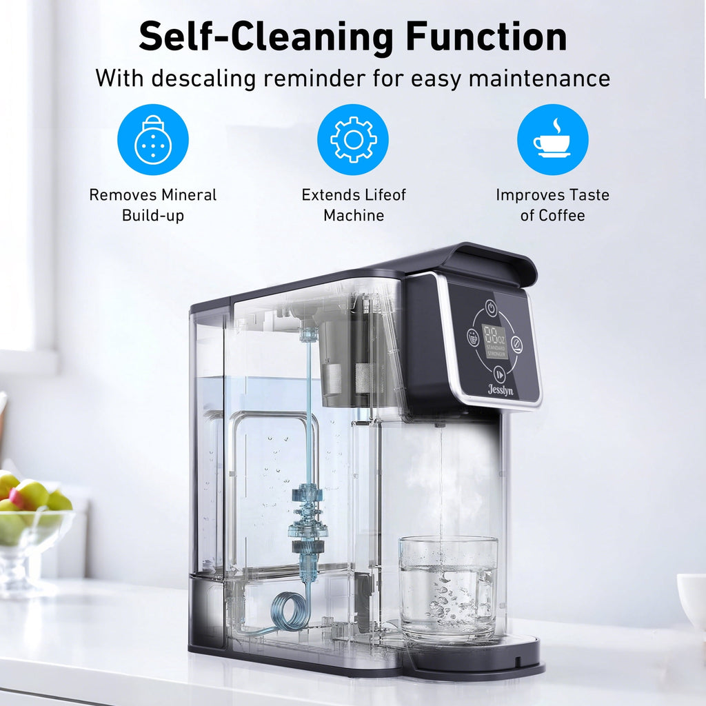Jesslyn 3 in 1 Single Serve Coffee Maker: K Cup Coffee Machine Compatible with Grounds, Instant Coffee Pot, Tea Maker Brewer - Removable 50 oz Water Reservoir, 120V 1150W, Black
