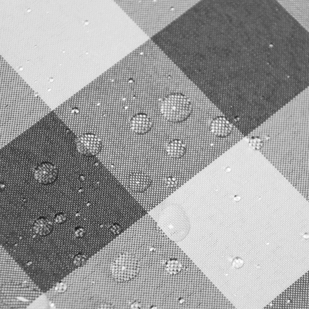 Hiasan Checkered Round Tablecloth 60 Inch - Waterproof Stain and Wrinkle Resistant Washable Fabric Table Cloth for Dining Room Party Outdoor Picnic, Black and White