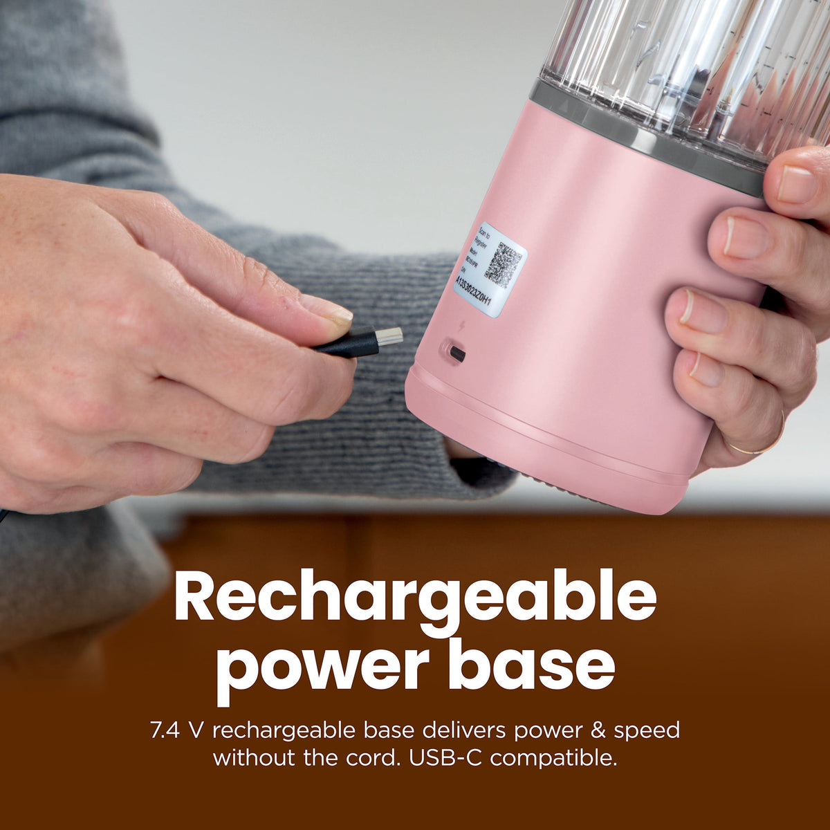 Ninja Blast Portable Personal 18 Oz Blender w/ Leak Proof Lid & Easy Sip Spout, Rechargeable Base, BC150PK Pink