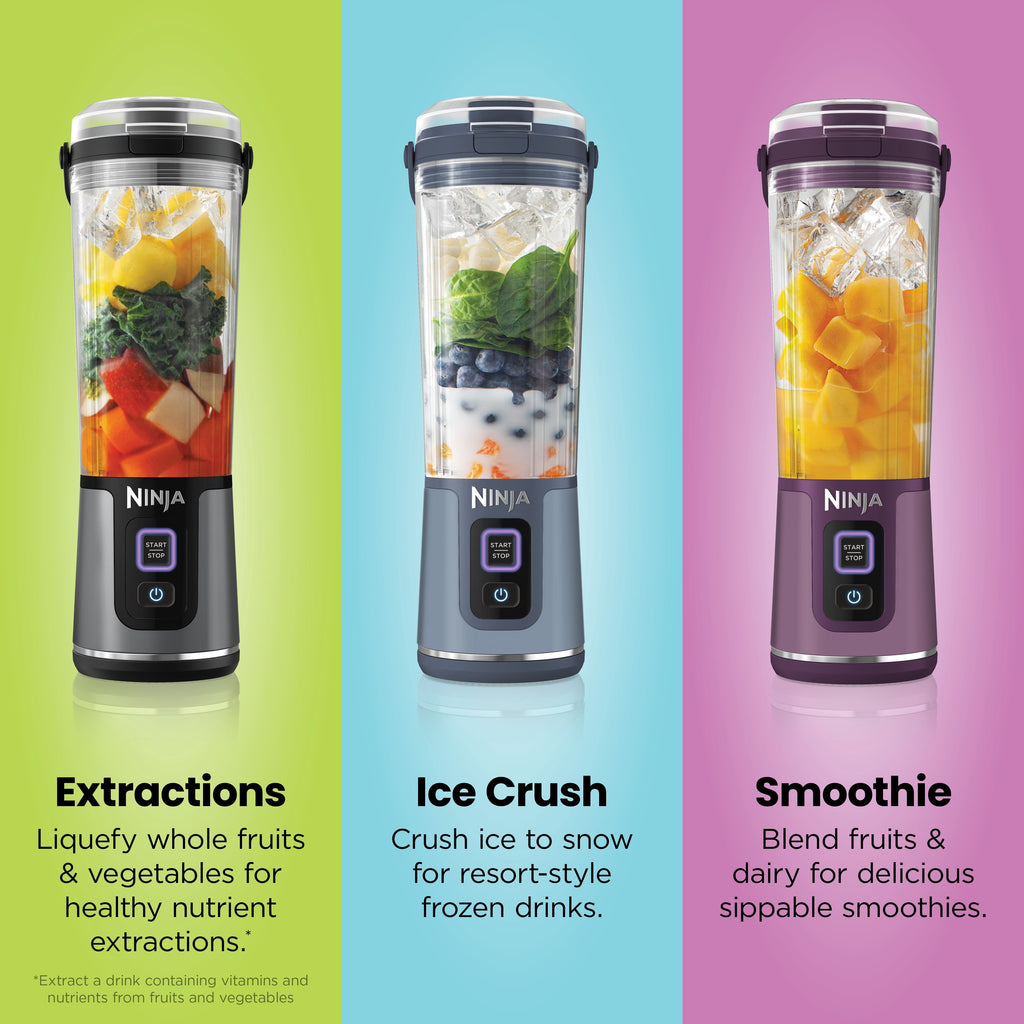 Ninja Blast Portable Personal 18 Oz Blender w/ Leak Proof Lid & Easy Sip Spout, Rechargeable Base, BC150PK Pink