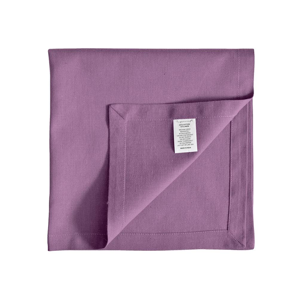 Fingercraft Cloth Napkin, Solid Color Cotton Linen Blend Table Napkins, Soft and Absorbent Fabric, Set of 12, Blush Pink