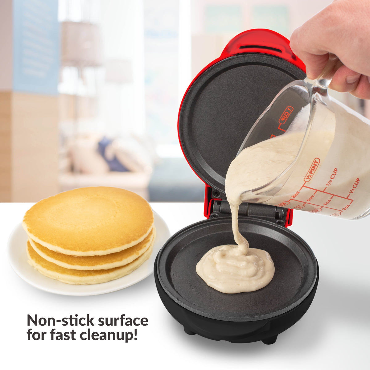 MyMini 550-Watt Red Pancake Griddle