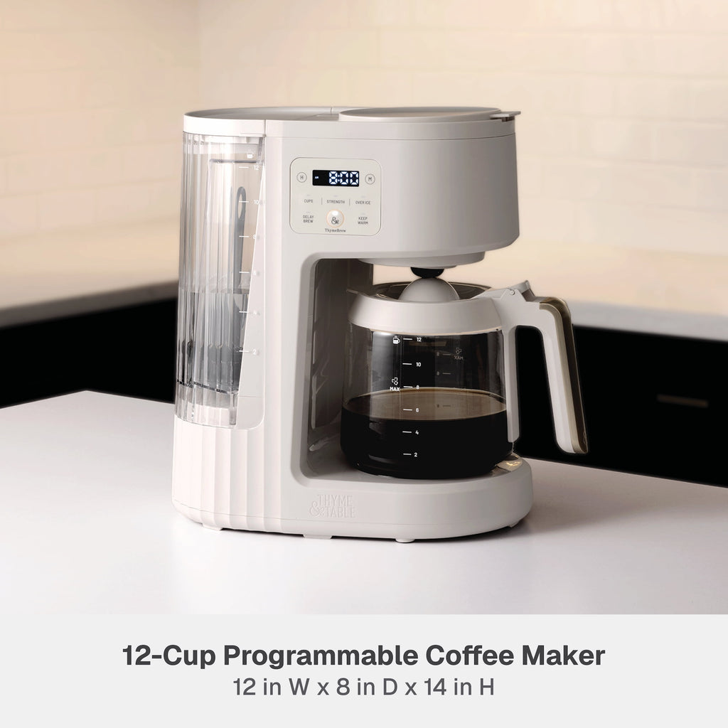 Thyme & Table 12-Cup Programmable Drip Coffee Maker, 60oz Water Reservoir, Atlantic Blue