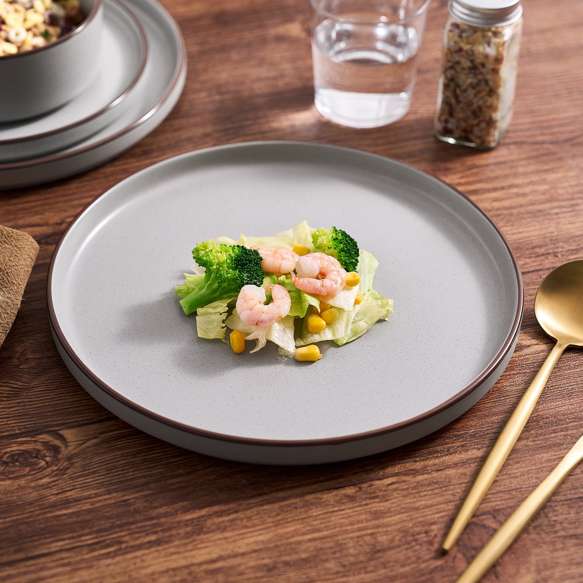 Famiware Nebula Stoneware Dinnerware Sets, 12-Piece Dish Set, Multi-color