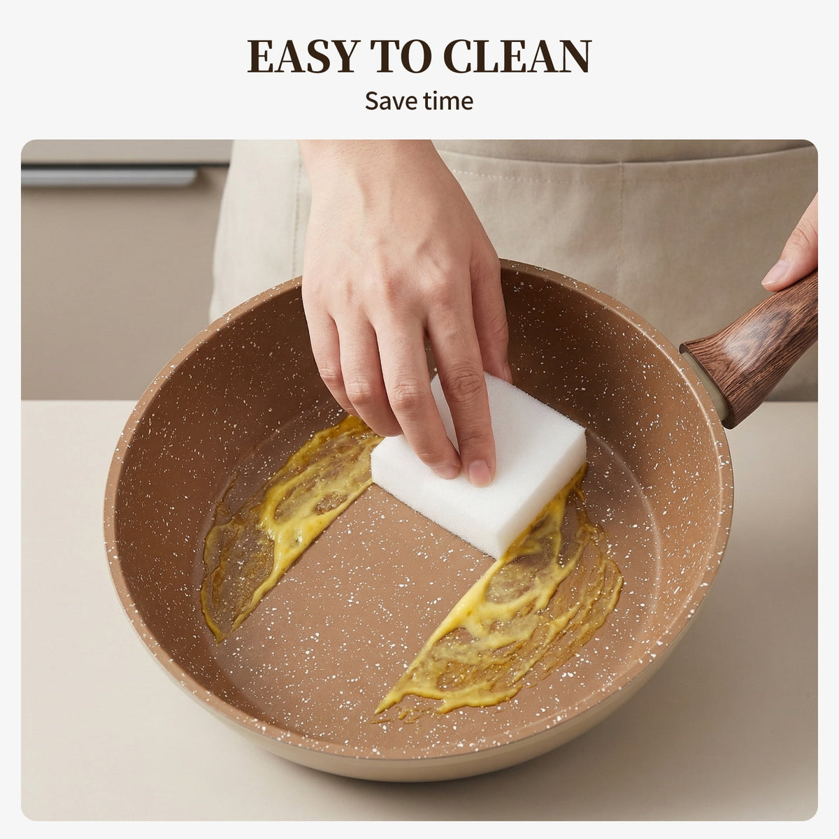 Innerwell 8-Inch Nonstick Granitic Frying Pan with Ergonomic Bakelite Handle