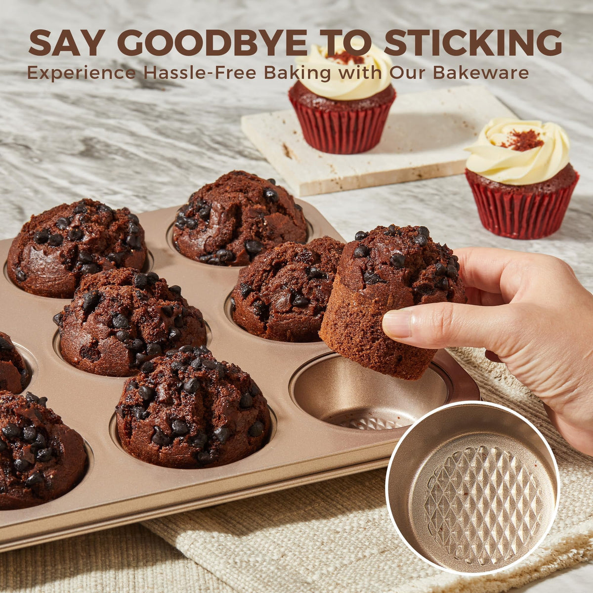 HONGBAKE 29-Pcs Nonstick Carbon Steel Bakeware Set, Baking Pan Set with Baking Sheets, Cake Pans, Loaf Pan & Muffin Pan, Grey