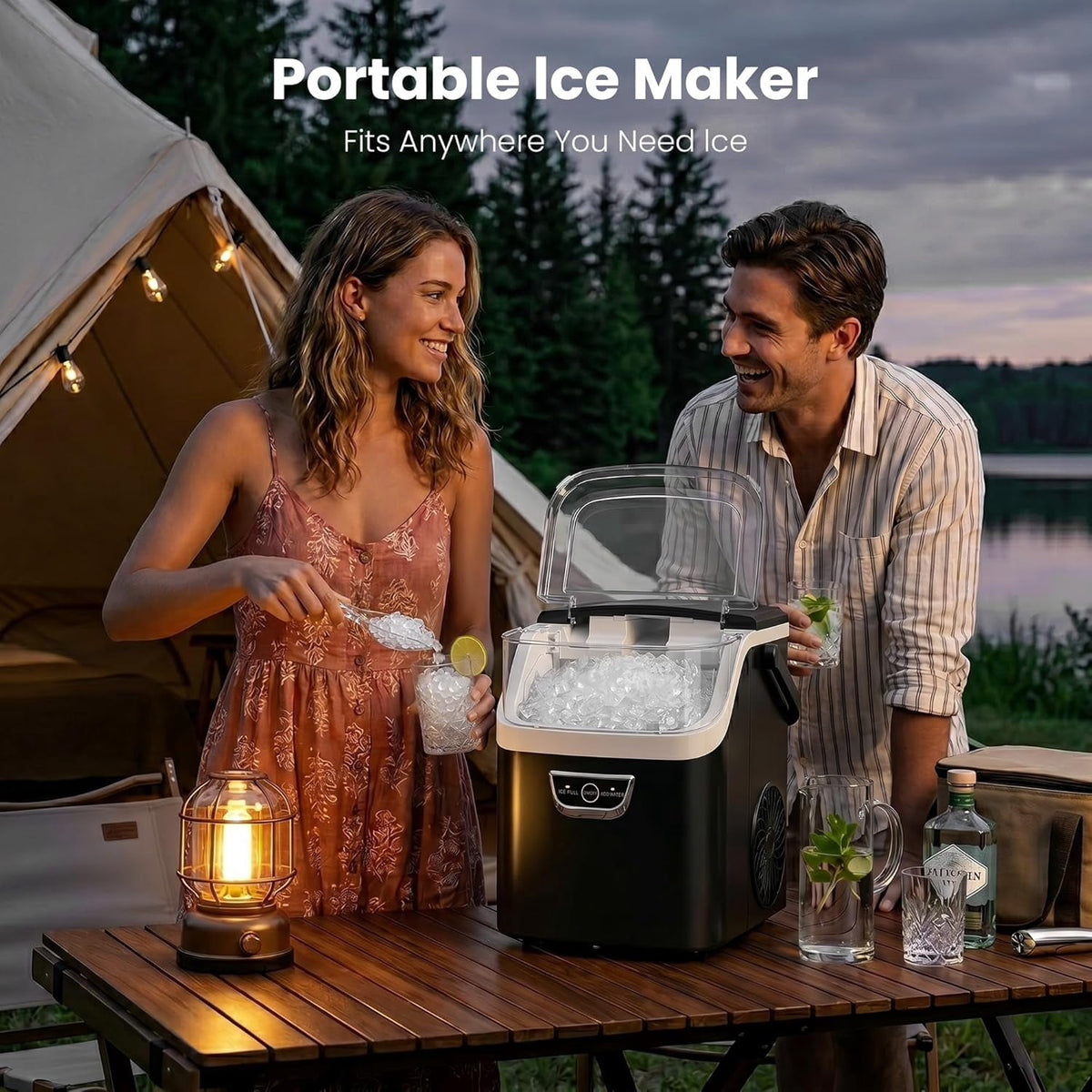 Havato Nugget Ice Maker, Countertop Ice Machine Chewable Crushed Ice | 35Lbs/24H, Self-Cleaning, Quiet & Compact ,Black