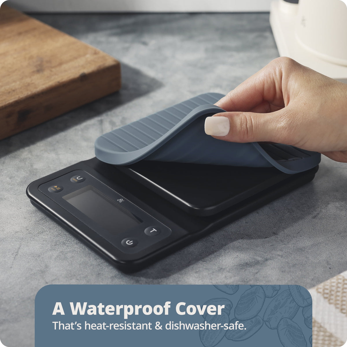 Greater Goods Coffee Scale with Timer, 0.1g Precision, 3kg Capacity, 6-Unit Digital Espresso & Pour-Over Scale, Silicone Waterproof Cover, Auto Shut-Off (Onyx Black)