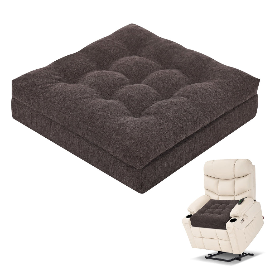baibu Recliner Cushion 20-Inch Extra Large Seat Cushion Tufted Memory Foam Dual-layer Design Chair Cushion for Recliner Armchair Couch, Brown
