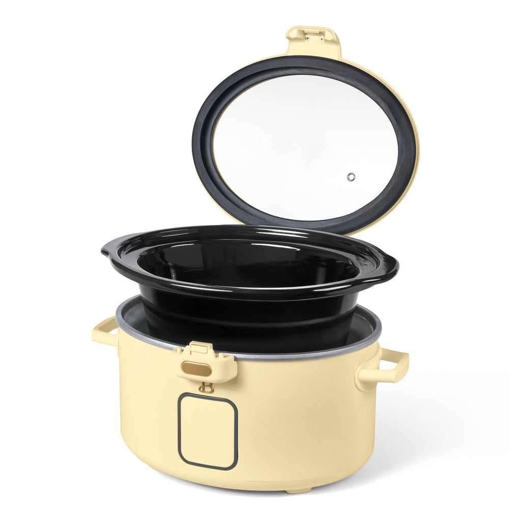 Beautiful 4 Qt Digital Slow Cooker with Hinged Locking Lid, Thyme Green by Drew Barrymore