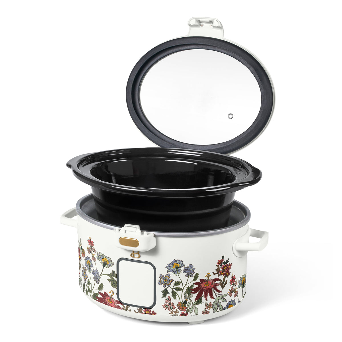 Beautiful 4 Qt Digital Slow Cooker with Hinged Locking Lid, Thyme Green by Drew Barrymore