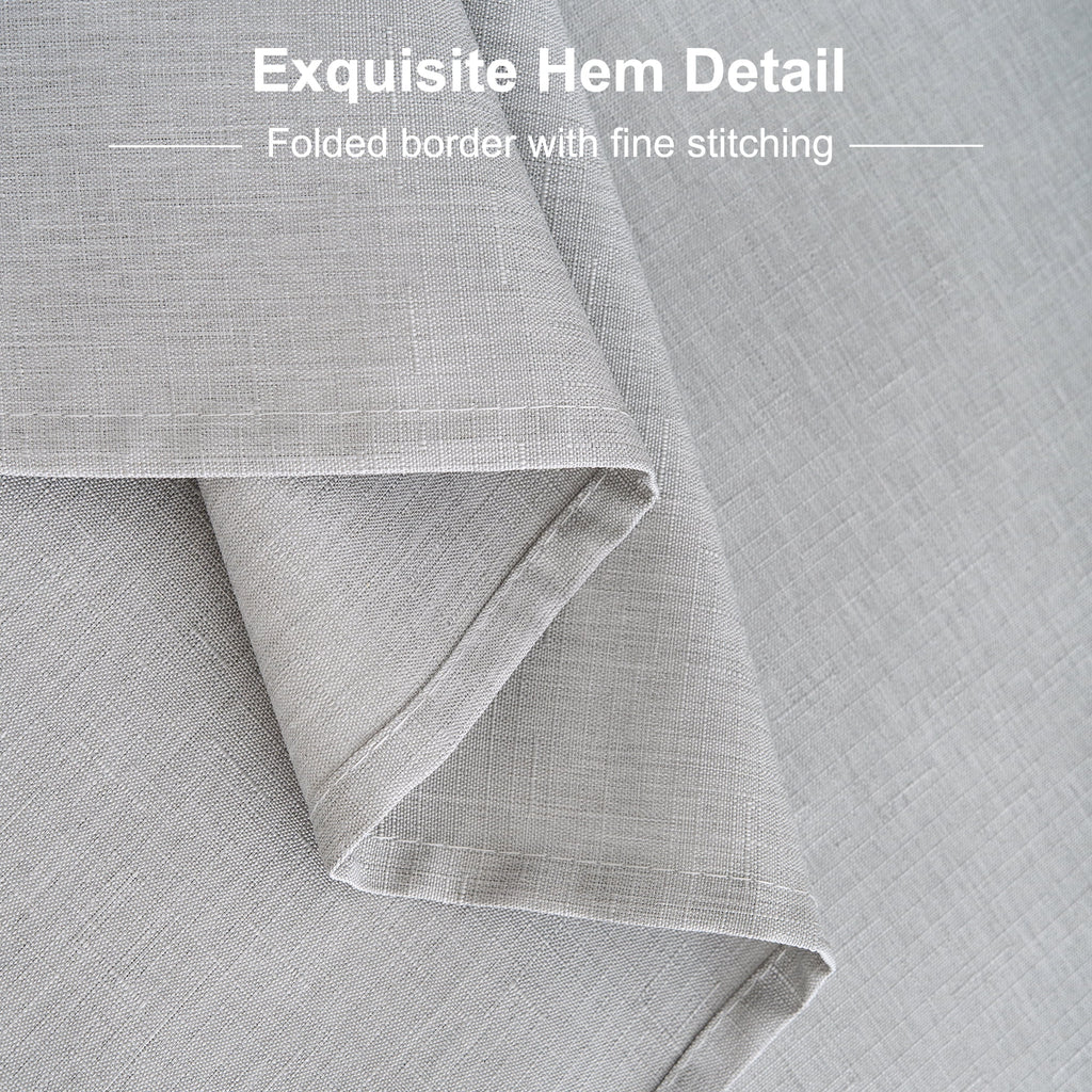 Inosoo Faux Linen Textured Rectangle Tablecloth - 60 x 84 inch Waterproof & Machine Washable Linen-Look Cloth Table Cover, White