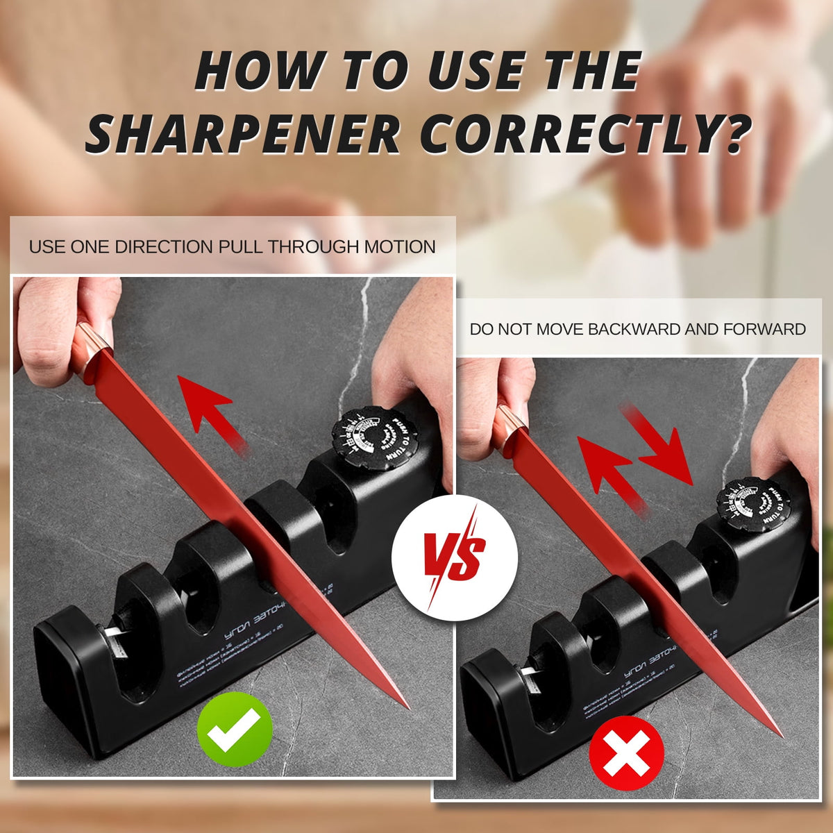 AGCAN 2 Pack Knife Sharpener, 4-Stage Kitchen Knife Sharpeners with Non-slip Base, Knife Sharpening System for Kitchen Knives, Scissors