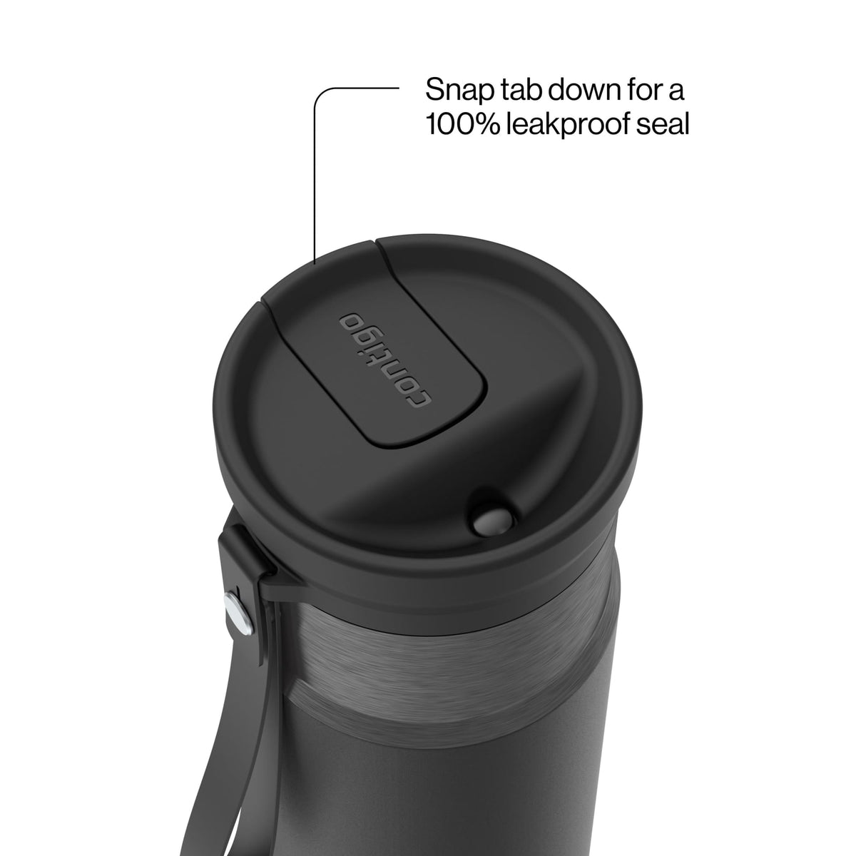 Contigo 16oz SnapSeal Insulated Stainless Steel Water Bottle, Licorice Black/Bronze