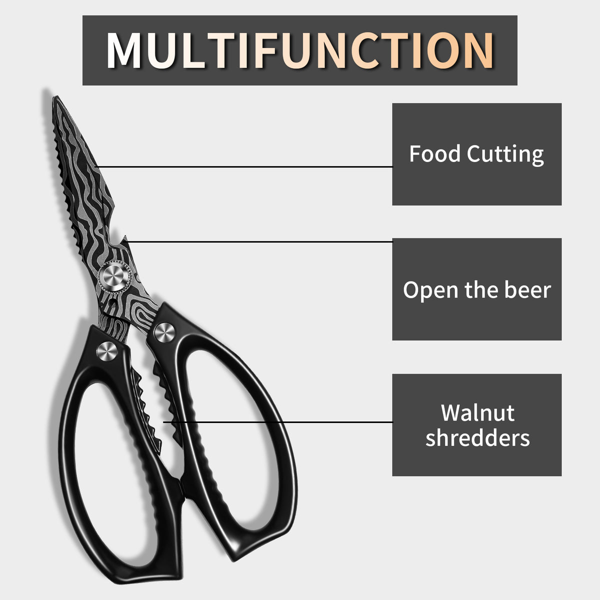 Plys Kitchen Shears Heavy Duty All-Purpose Stainless Steel Dishwasher Safe