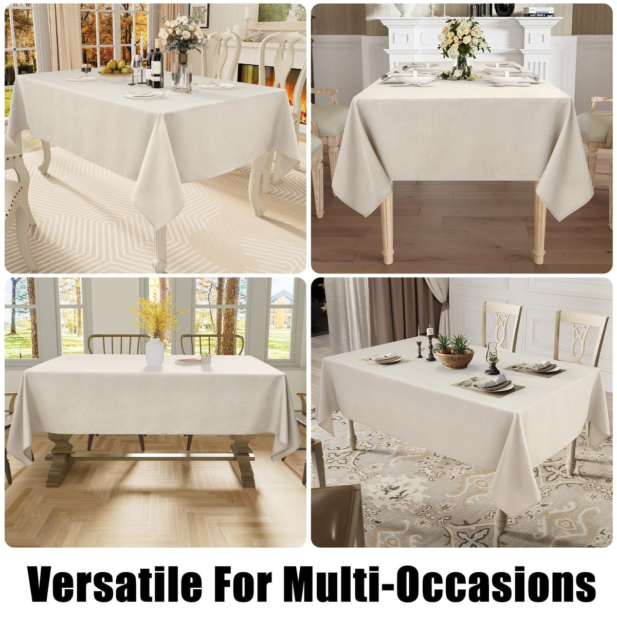 decorUhome Linen Rectangle Tablecloth 52x70 inch, Stain and Wrinkle Resistant Washable Table Cloth, Decorative Waterproof Fabric Table Cover for Dining Party, Sage Green