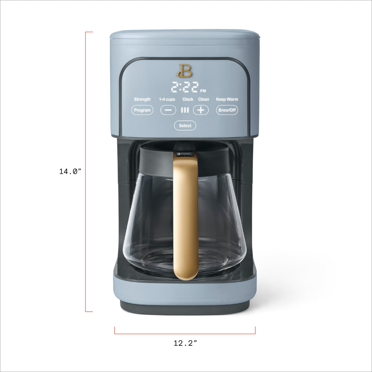 Beautiful by Drew Barrymore 12-Cup Programmable Coffee Maker, White Icing
