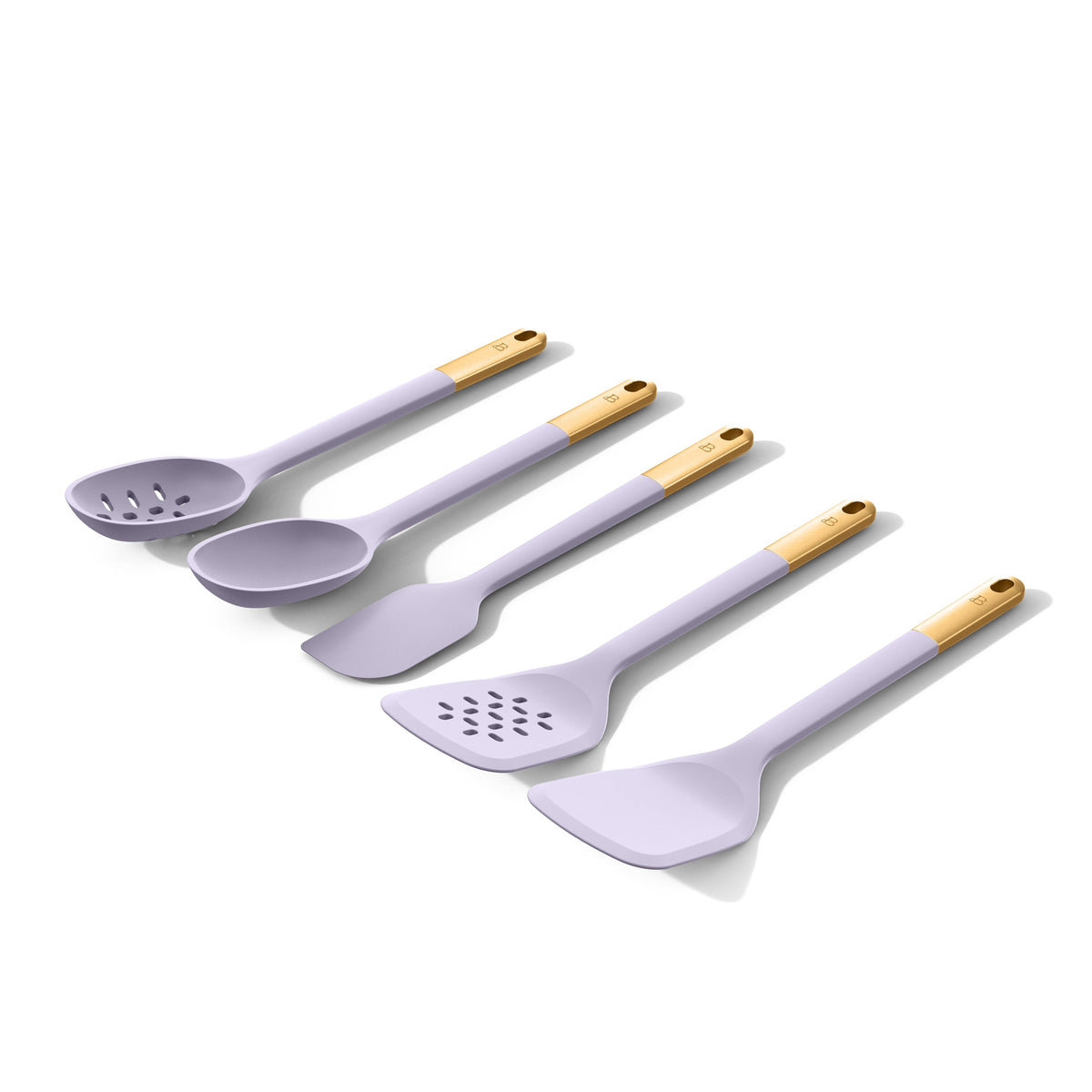 Beautiful 6-Piece Silicone Kitchen Tool Set with Ceramic Crock, Chocolate by Drew Barrymore