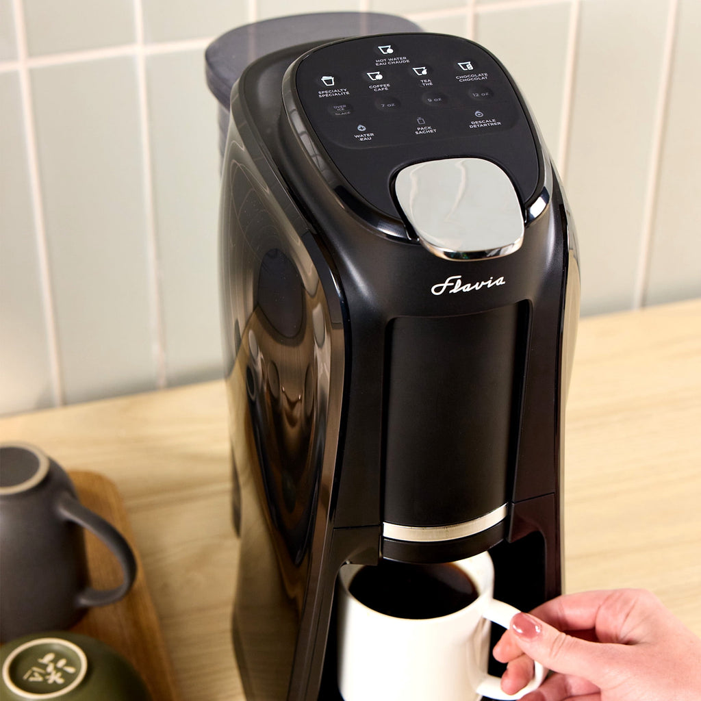 Flavia Aroma Brewer - Coffee Machine, Makes Coffee, Lattes, Tea, and other Hot or Iced Beverages with Single-Serve Freshpacks, Multiple Brew Sizes, Grey