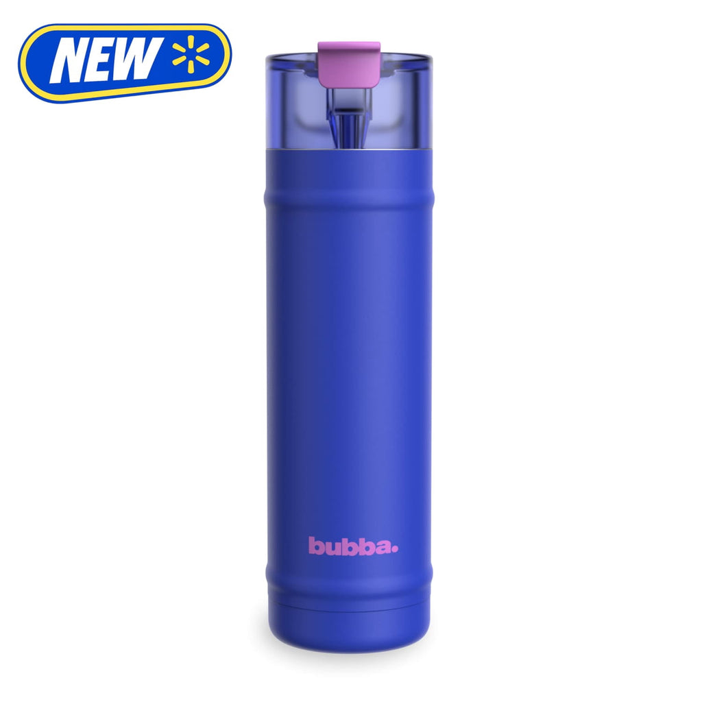 Bubba 24oz DualSip Insulated Stainless Steel Water Bottle with Straw & Sip Lid, Ocean Energy Blue/Purple