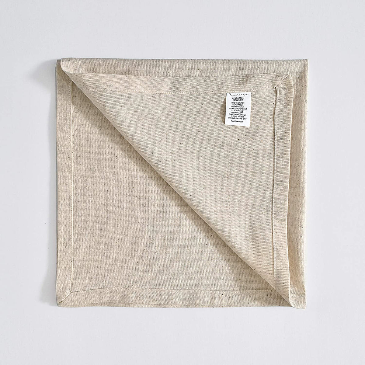 Fingercraft Cloth Napkin, Solid Color Cotton Linen Blend Table Napkins, Soft and Absorbent Fabric, Set of 12, Blush Pink