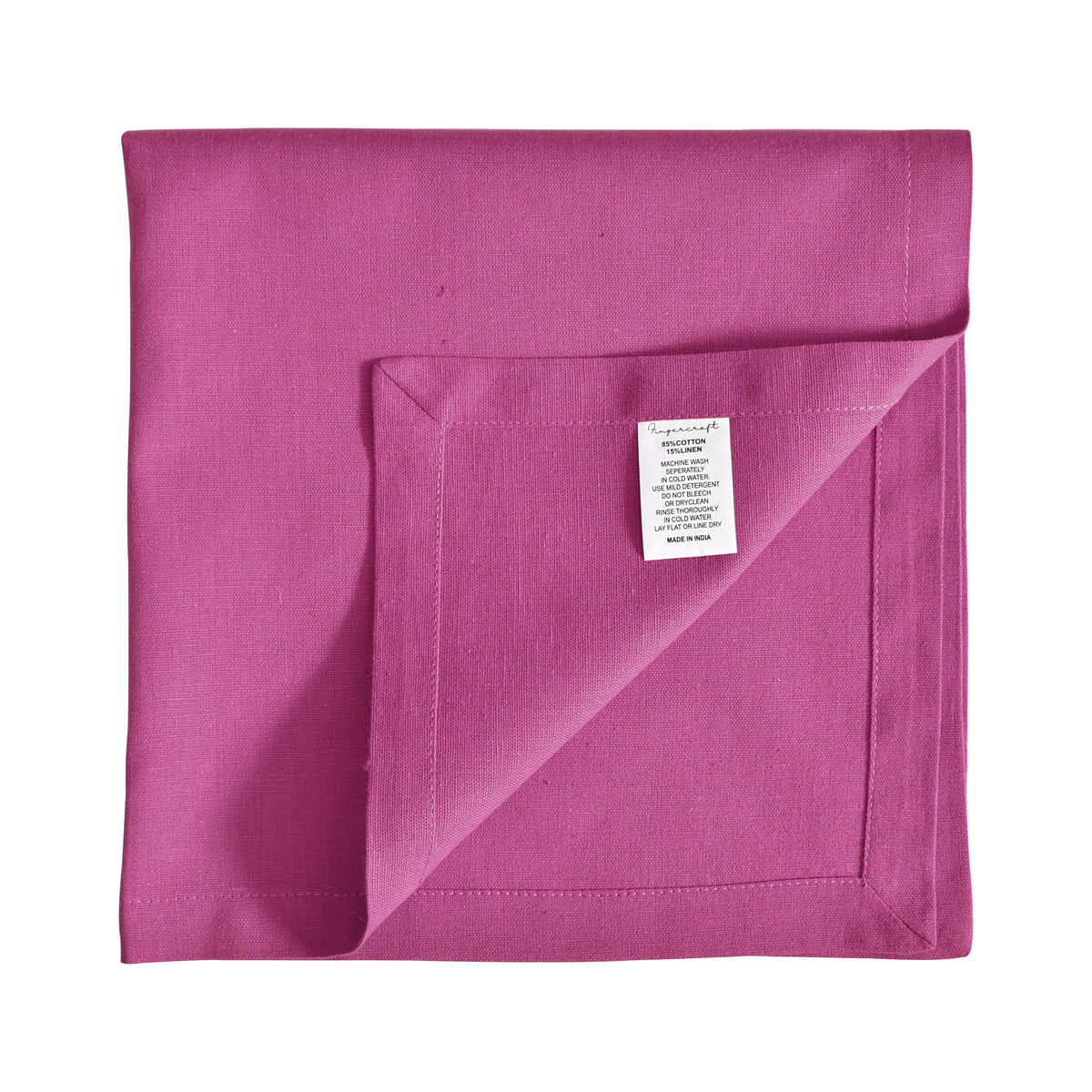 Fingercraft Cloth Napkin, Solid Color Cotton Linen Blend Table Napkins, Soft and Absorbent Fabric, Set of 12, Blush Pink