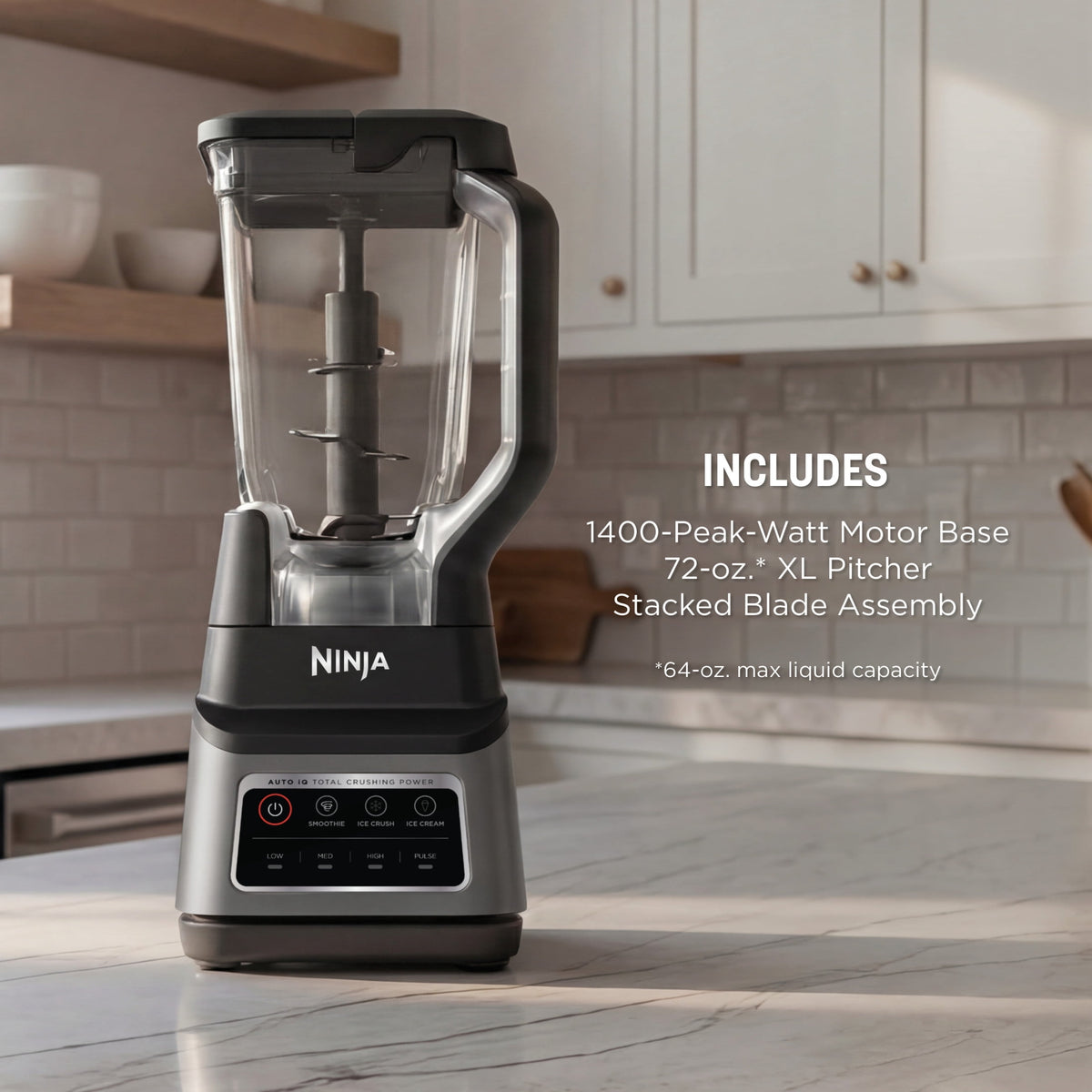 Ninja Professional Plus 72-Oz Blender with Auto-iQ, Gray, BN701