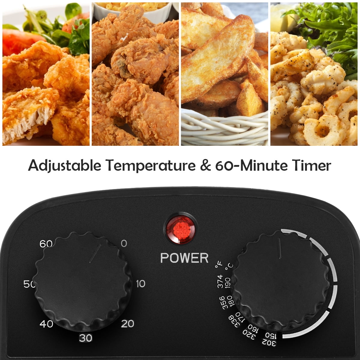 Costway Electric Deep Fryer 3.2 QT/12-Cup Stainless Steel 1700W with Frying Basket Silver