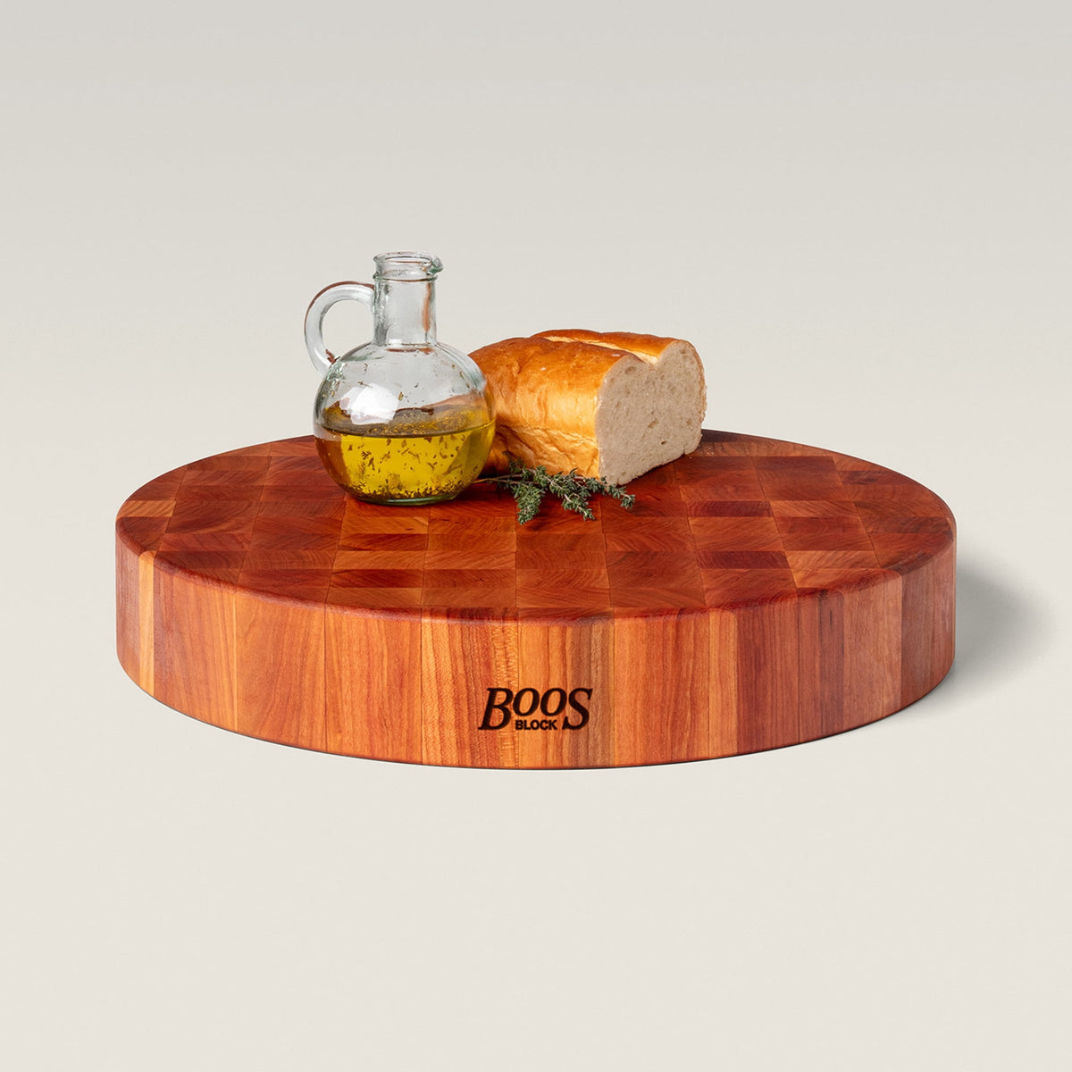 John Boos CCB Reversible Wood Chopping Board, 18" x 18" x 3", Cherry