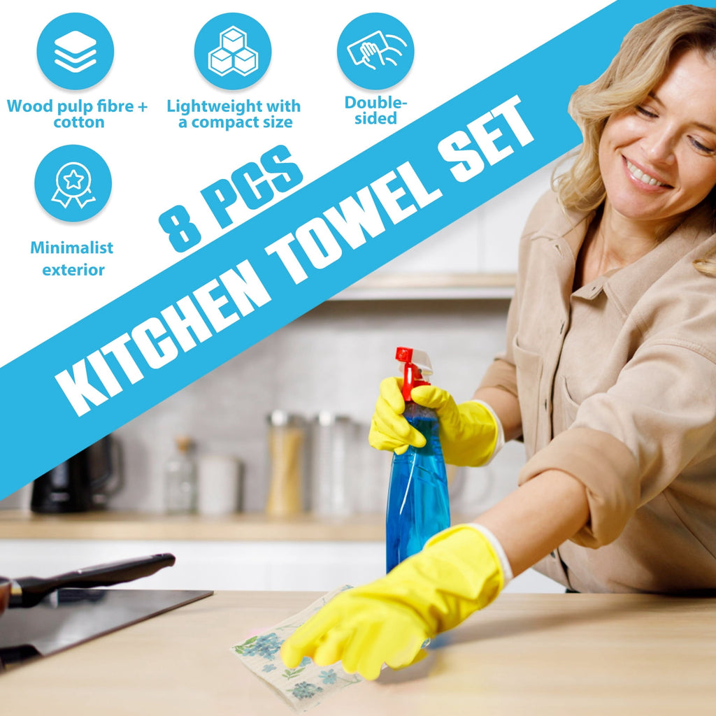 10 Pcs Swedish Dishcloths Reusable Kitchen Dish Towels Absorbent Dishcloths Washable Cellulose Sponge Cloths Quick Drying Cleaning Cloths Soft Kitchen Dish Cloth, 7.7 x 6.7in
