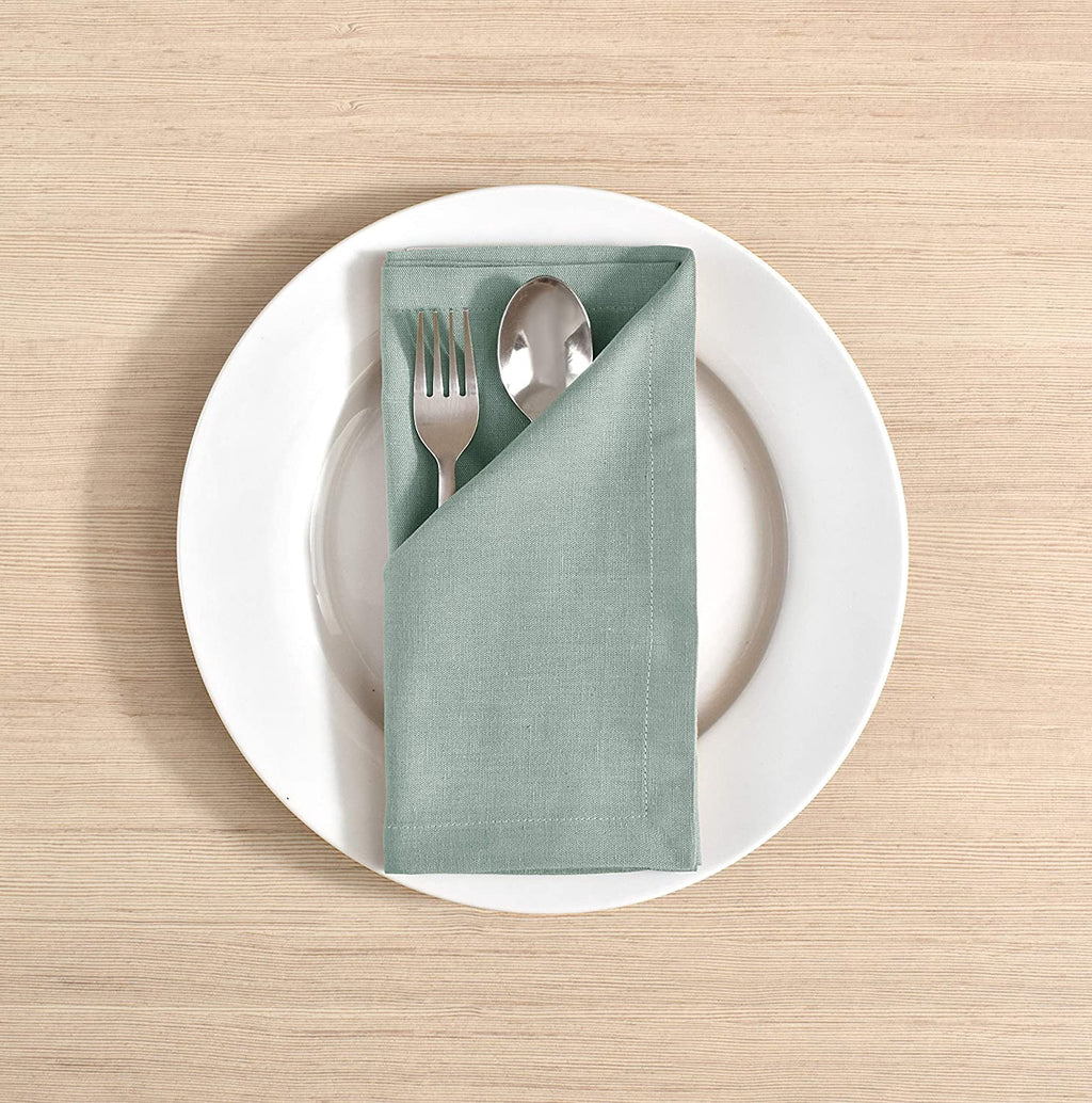 Fingercraft Cloth Napkin, Solid Color Cotton Linen Blend Table Napkins, Soft and Absorbent Fabric, Set of 12, Blush Pink