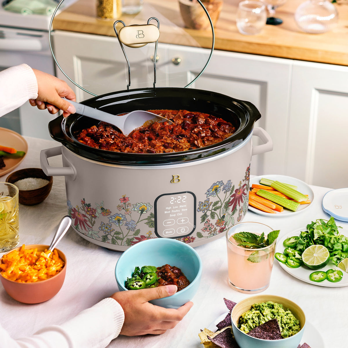Beautiful 6 Qt Programmable Slow Cooker, Thyme Green by Drew Barrymore