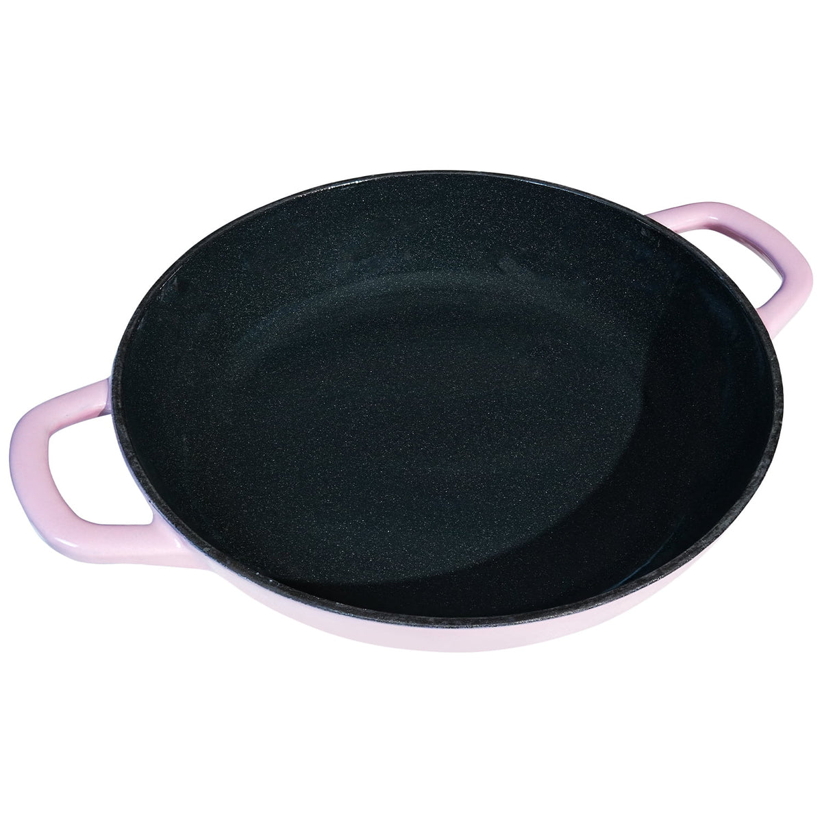 Flavehc Braiser Enameled Cast Iron Braiser 3 qt Braiser Pan with Lid Purple Shallow Cast Iron Casserole Braiser Pan with Handels