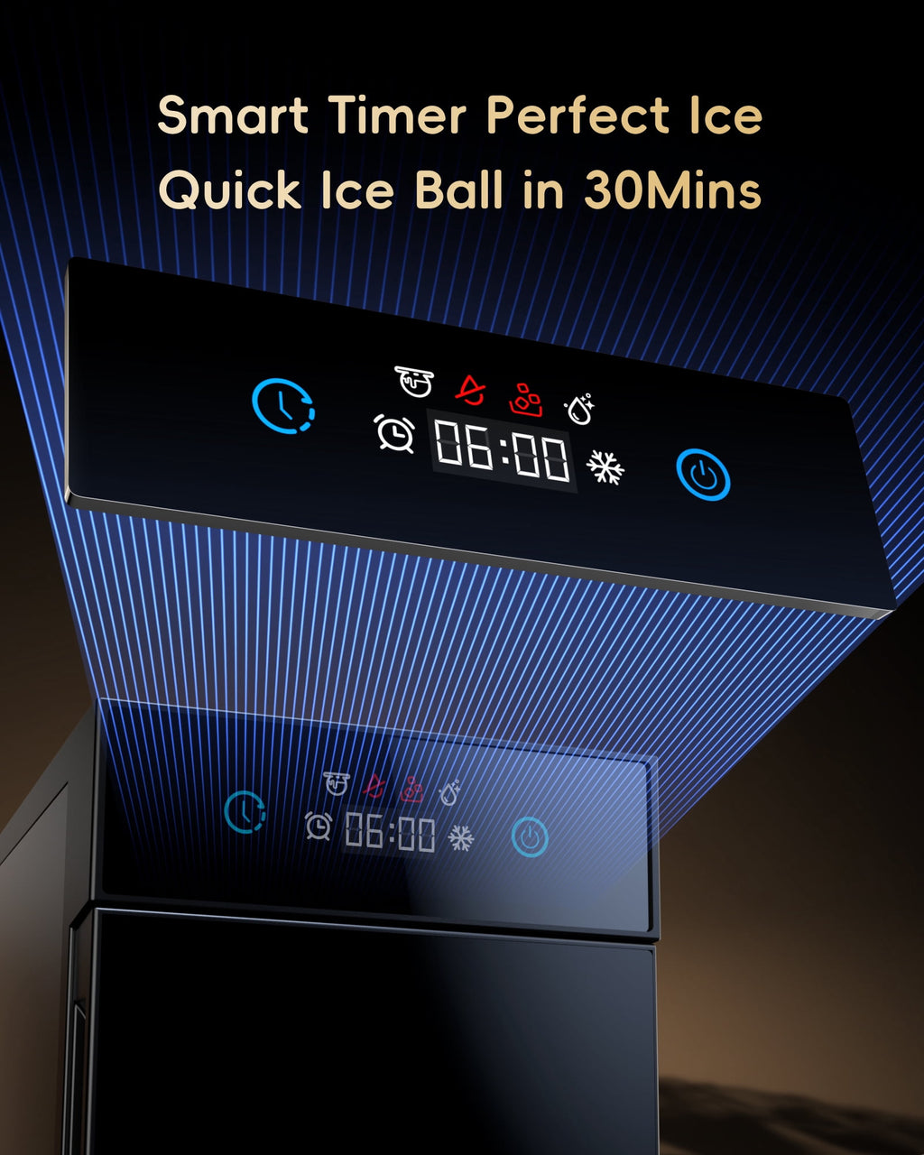 Ecozy Chillio 2.4" Crystal Clear Ice Ball Maker with CrystalFlux Technology, Compact Sphere Ice Machine with Timer, 32 Balls/Day, for Home Bar