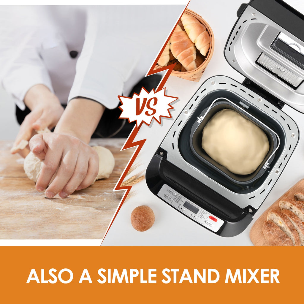 Kitchen in the Box 2lb Bread Maker with Auto Fruit Nut Dispenser, 12-in-1 Gluten-Free Bread Machine, 13H Delay Timer, Nonstick Pan, Keep Warm, White