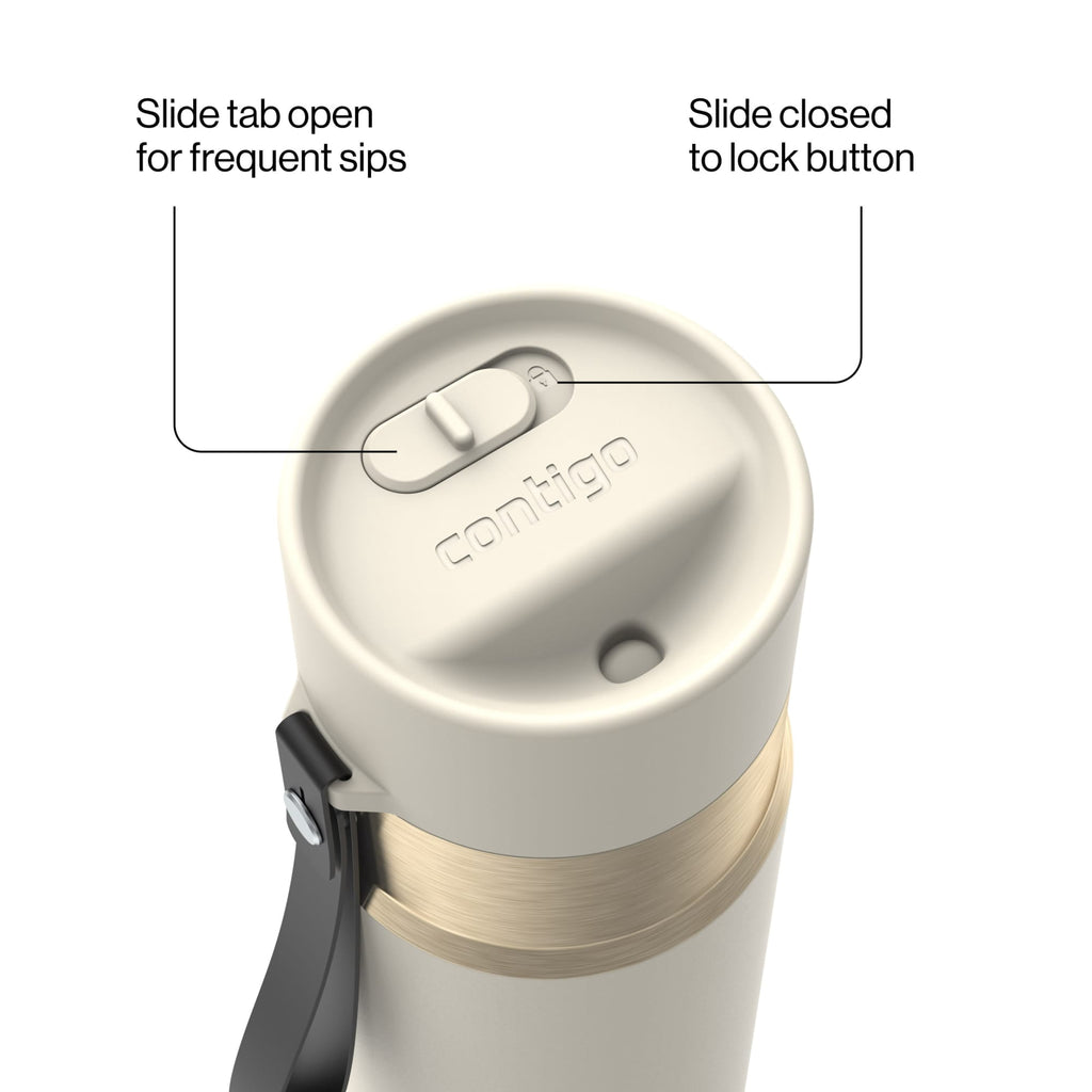 Contigo 16oz AutoSeal Insulated Stainless Steel Water Bottle, Licorice Black/Bronze