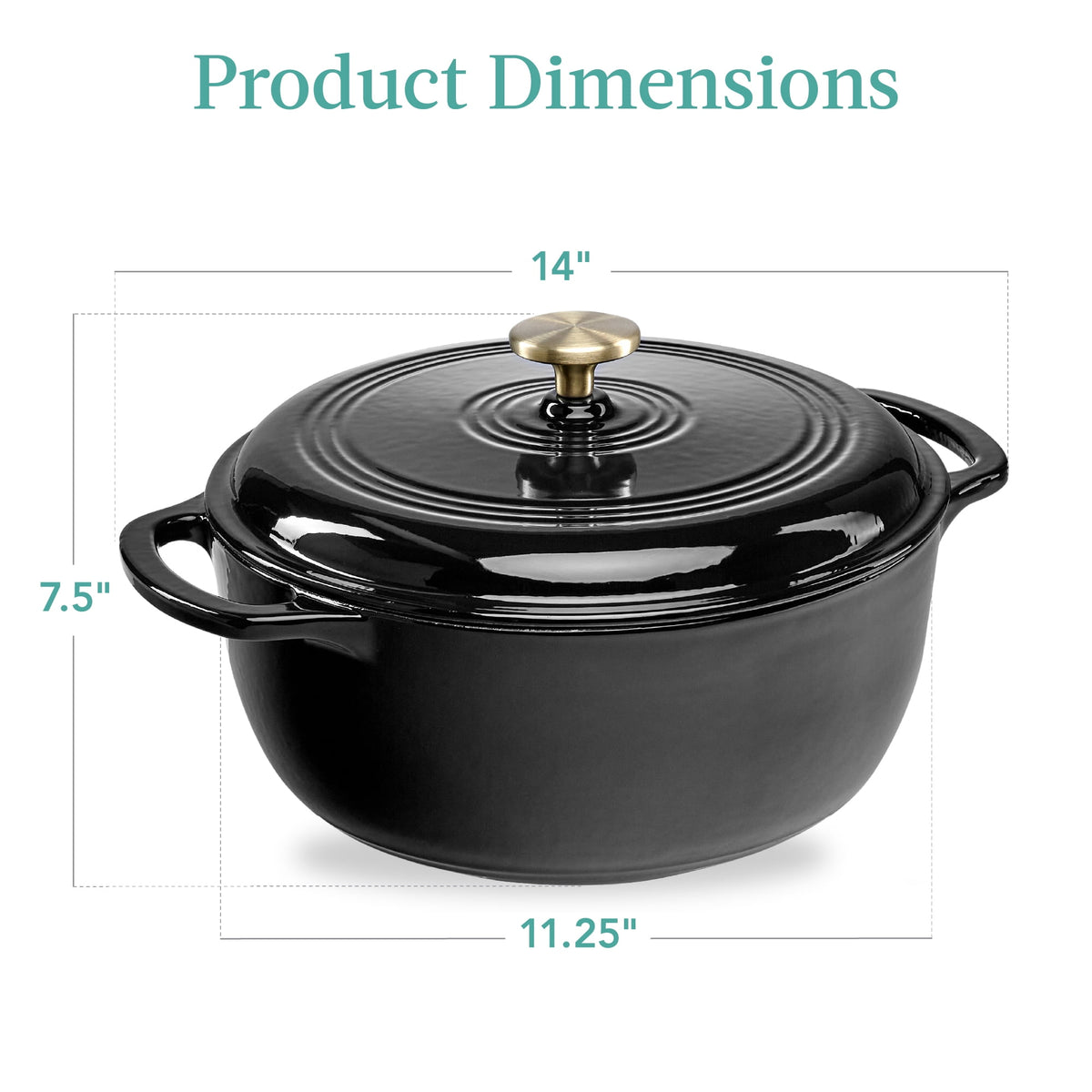 Best Choice Products 6 Quart Enamel Cast-Iron Dutch Oven, Heavy-Duty Cookware w/ Dual Handles, Lid - Cornflower Blue