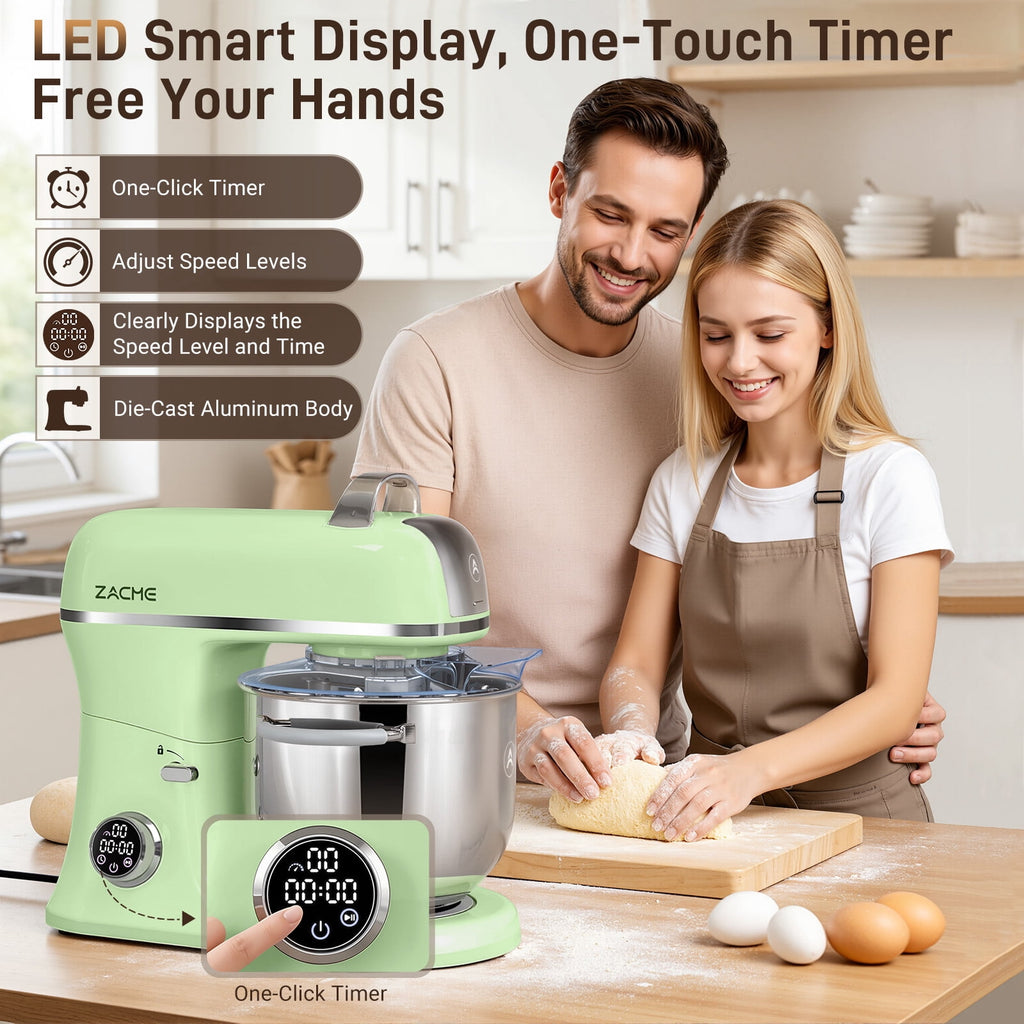7QT Stand Mixer Aluminum Die Casting,650W 11 Speed Tilt-Head Kitchen Electric Stand Mixer, Household Food Mixer with Stainless Steel Bowl, Dough Hook, Whisk and Beater,Food Mixer for Baking, Cake