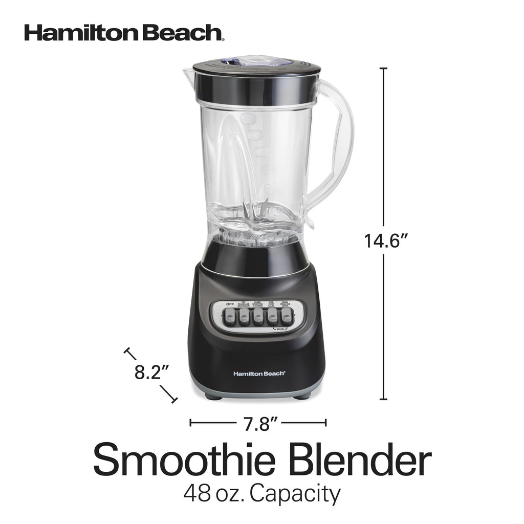 Hamilton Beach Smoothie Blender, 48 oz BPA-Free Jar 650 W 12-Function Countertop Blender for Kitchen, White