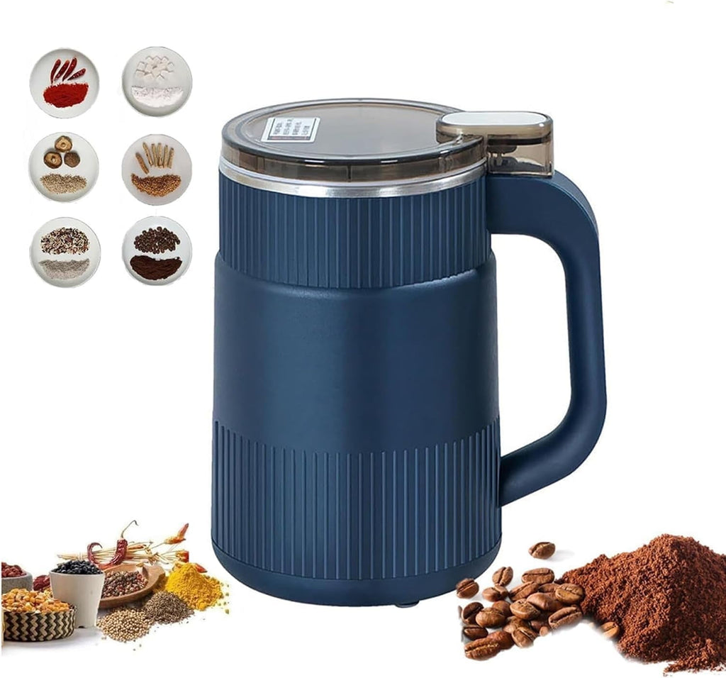 Household Small Powder Grinding Machine, Electric Coffee Grinders Spice Grinder Herb Grinder with Stainless Steel Blade, One-Button Operation Multifunctional Grinding Machine for Beans Nuts Coffee