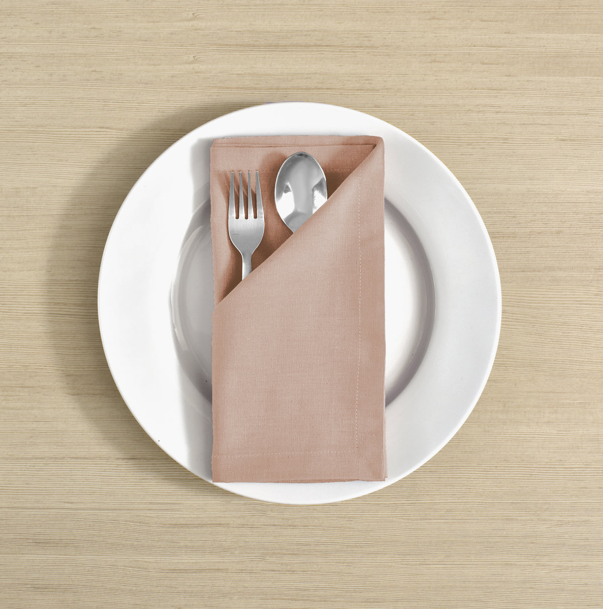 Fingercraft Cloth Napkin, Solid Color Cotton Linen Blend Table Napkins, Soft and Absorbent Fabric, Set of 12, Blush Pink