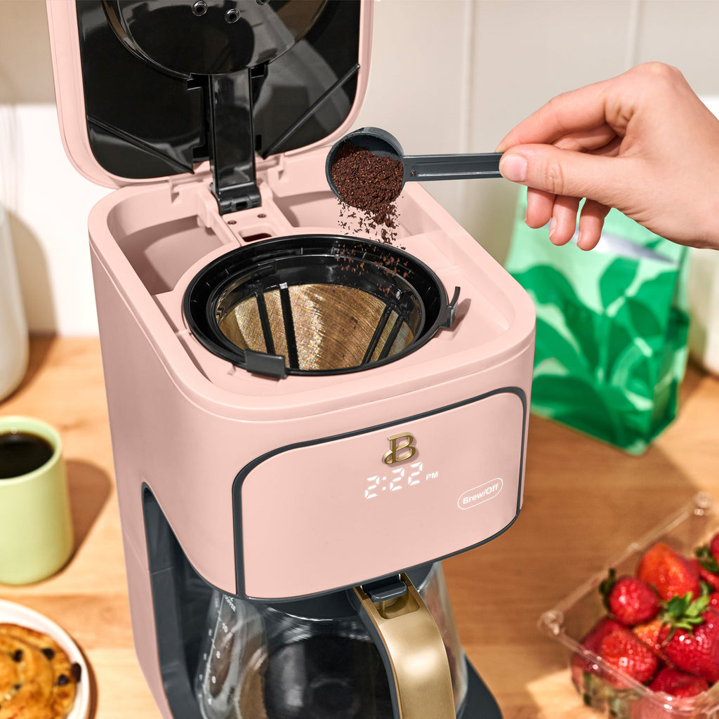 Beautiful by Drew Barrymore 12-Cup Programmable Coffee Maker, White Icing
