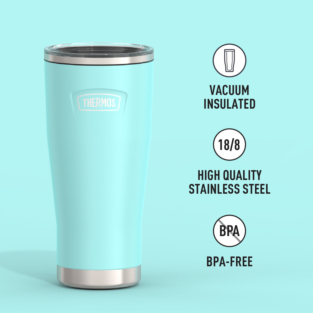 Thermos Stainless Steel Tumbler, w/ Slide Lock Lid, Graphite, 24 oz